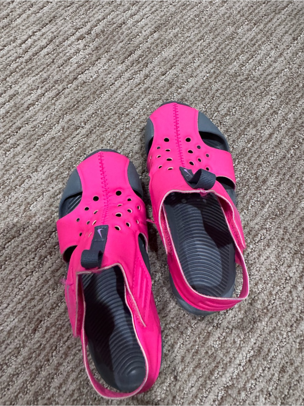 Nike Women’s Hot Pink and Black Water Sandals